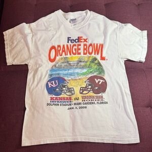 Orange Bowl 2008 Kansas Jayhawks vs Virginia Tech tee shirt.